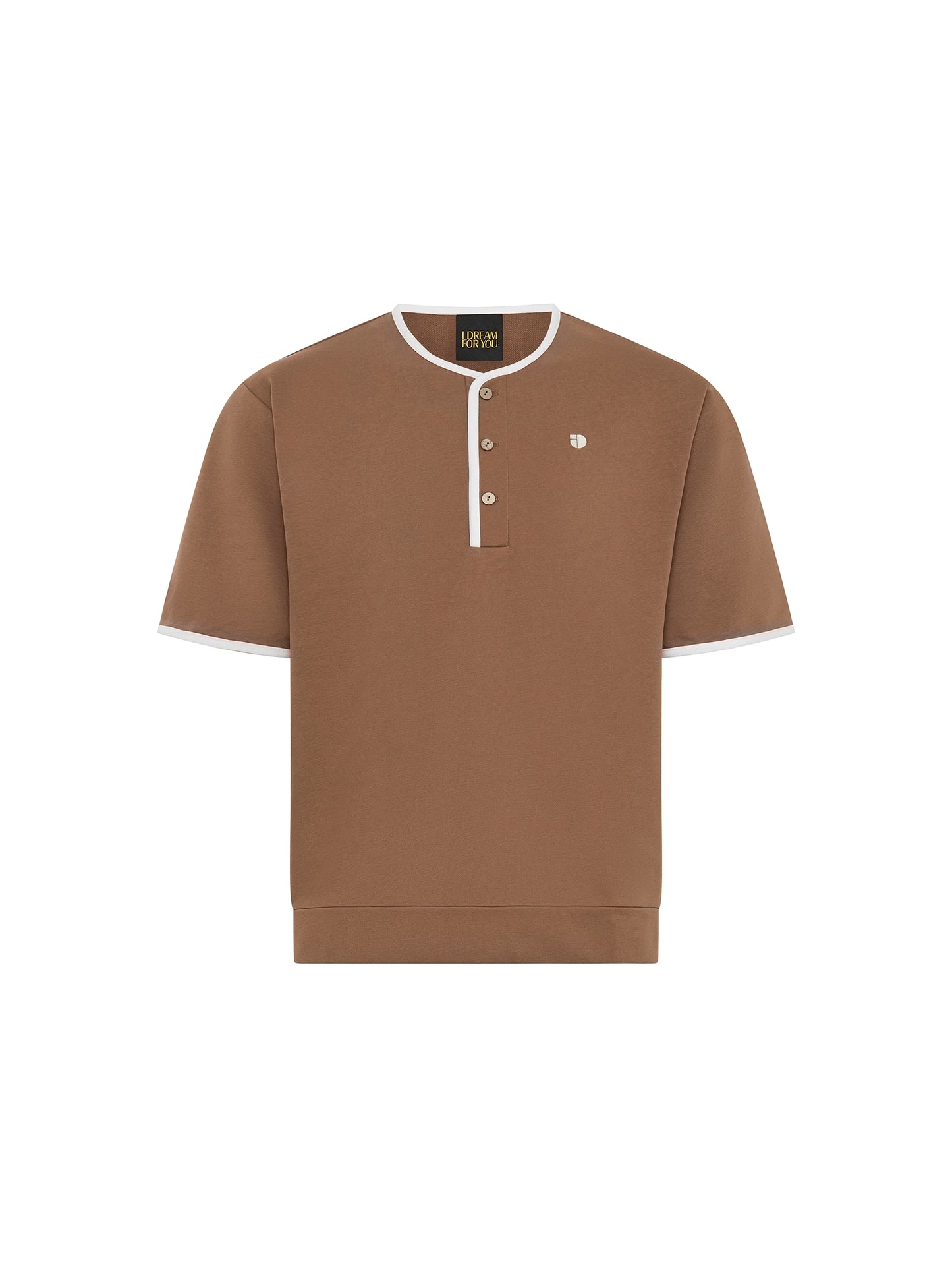 Bound Neck Shirt - Brown