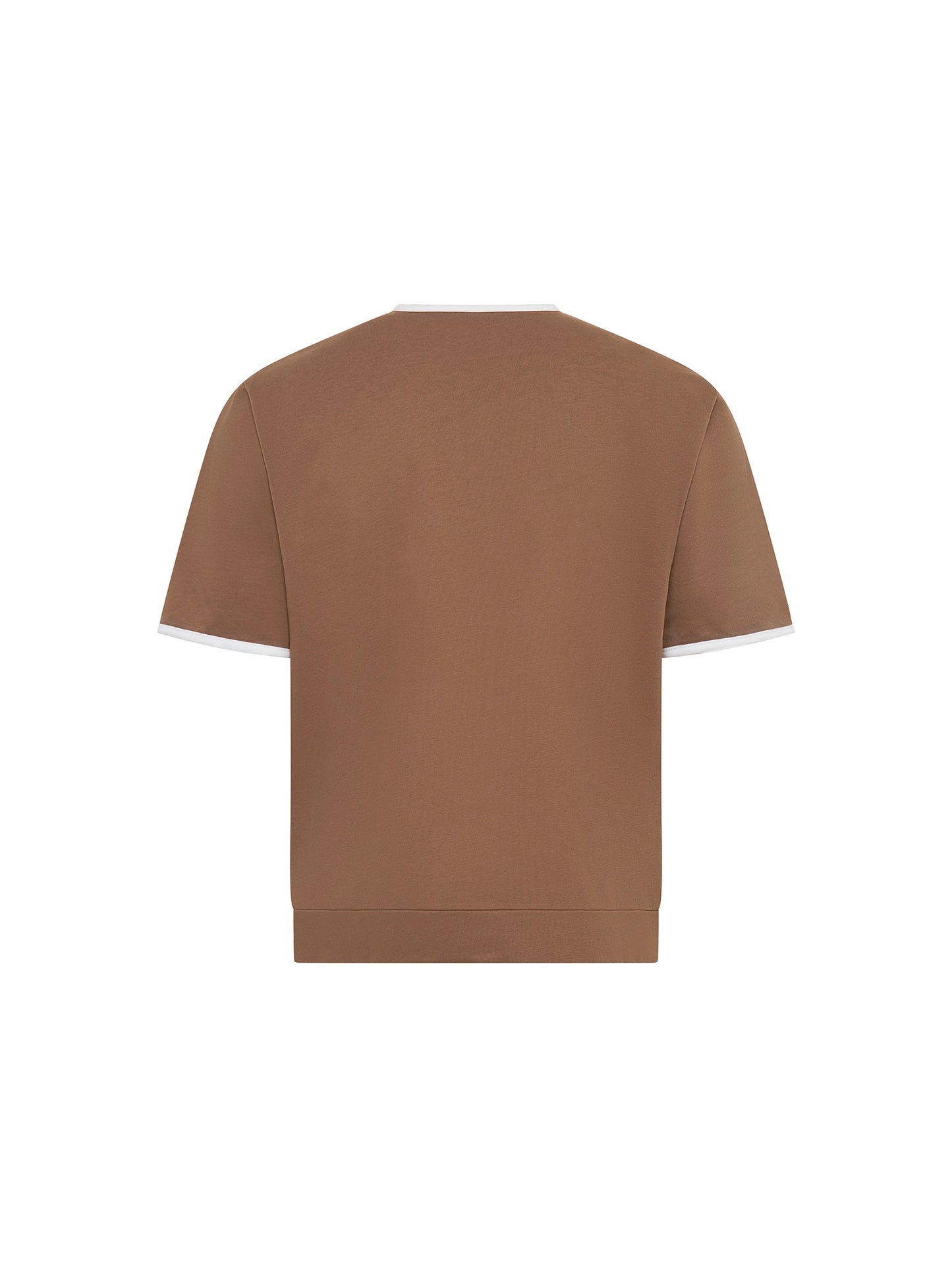 Bound Neck Shirt - Brown