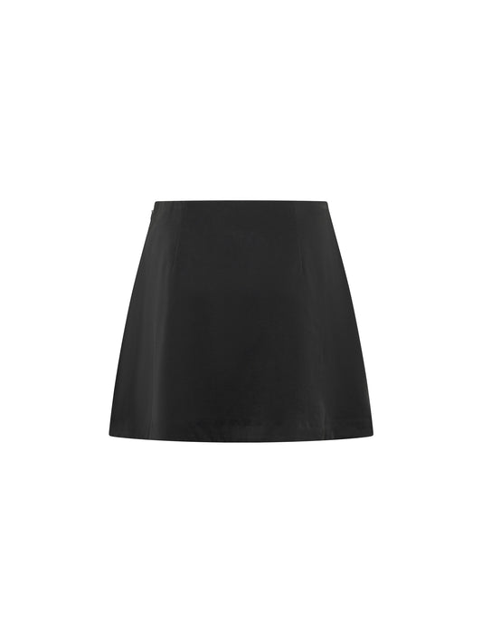 Silk Mini Skirt - Black