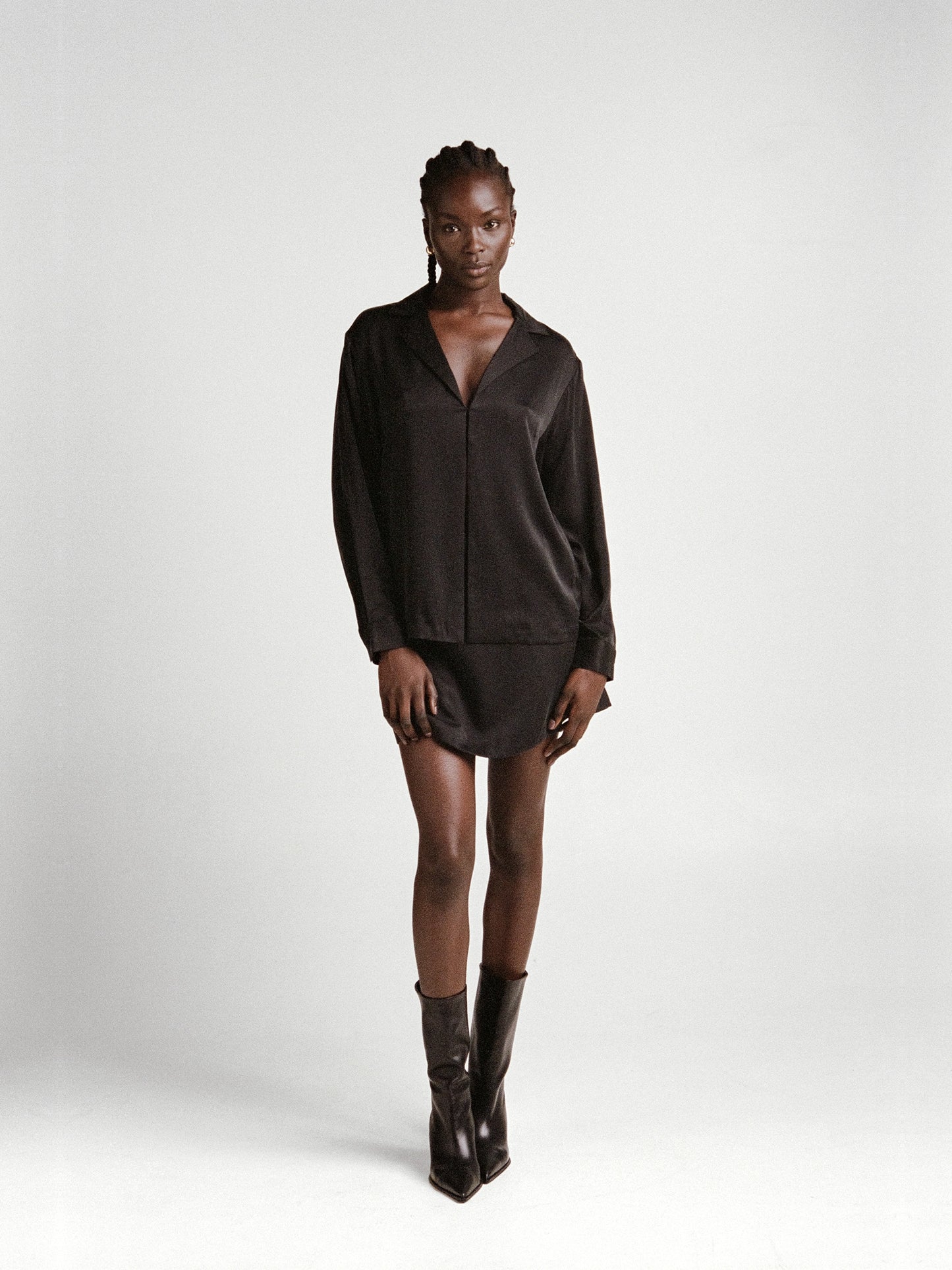 Silk Mini Skirt - Black