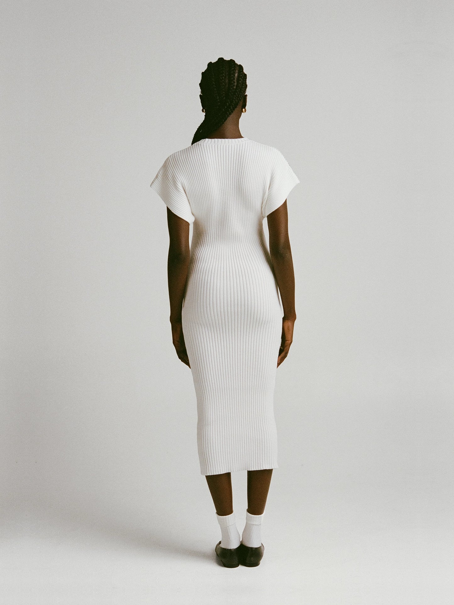 Column Knit Dress - Off White